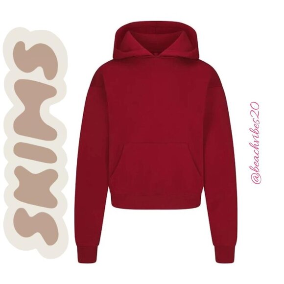 SKIMS Cotton Fleece Classic Hoodie Brick Large NWT - Picture 4 of 5